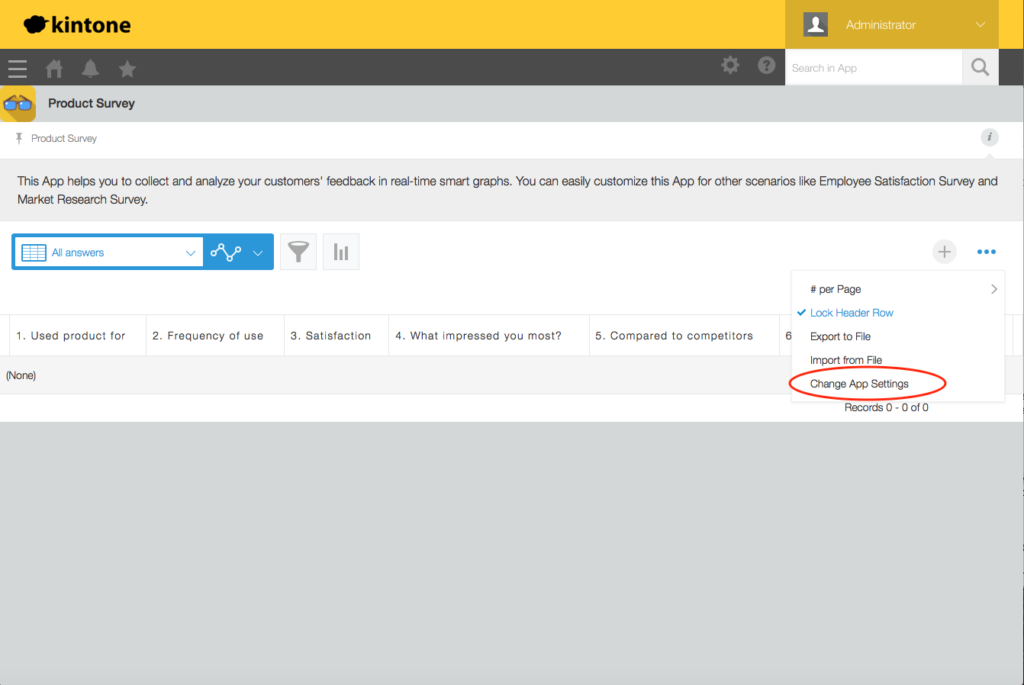 Change app setting